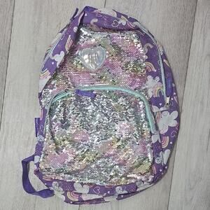 Purple and Silver Sequin Kids Backpack